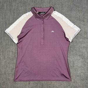 J.Lindeberg Priya Polo Womens XL Purple Golf Shirt Contrast Sleeve